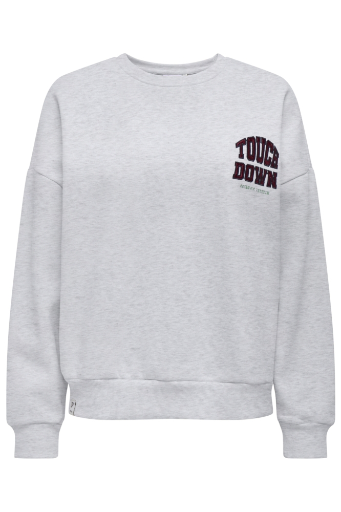 ONLRILLO L/S BOXY O-NECK CS SWT 15364745 Light Grey Melange/Touchdown